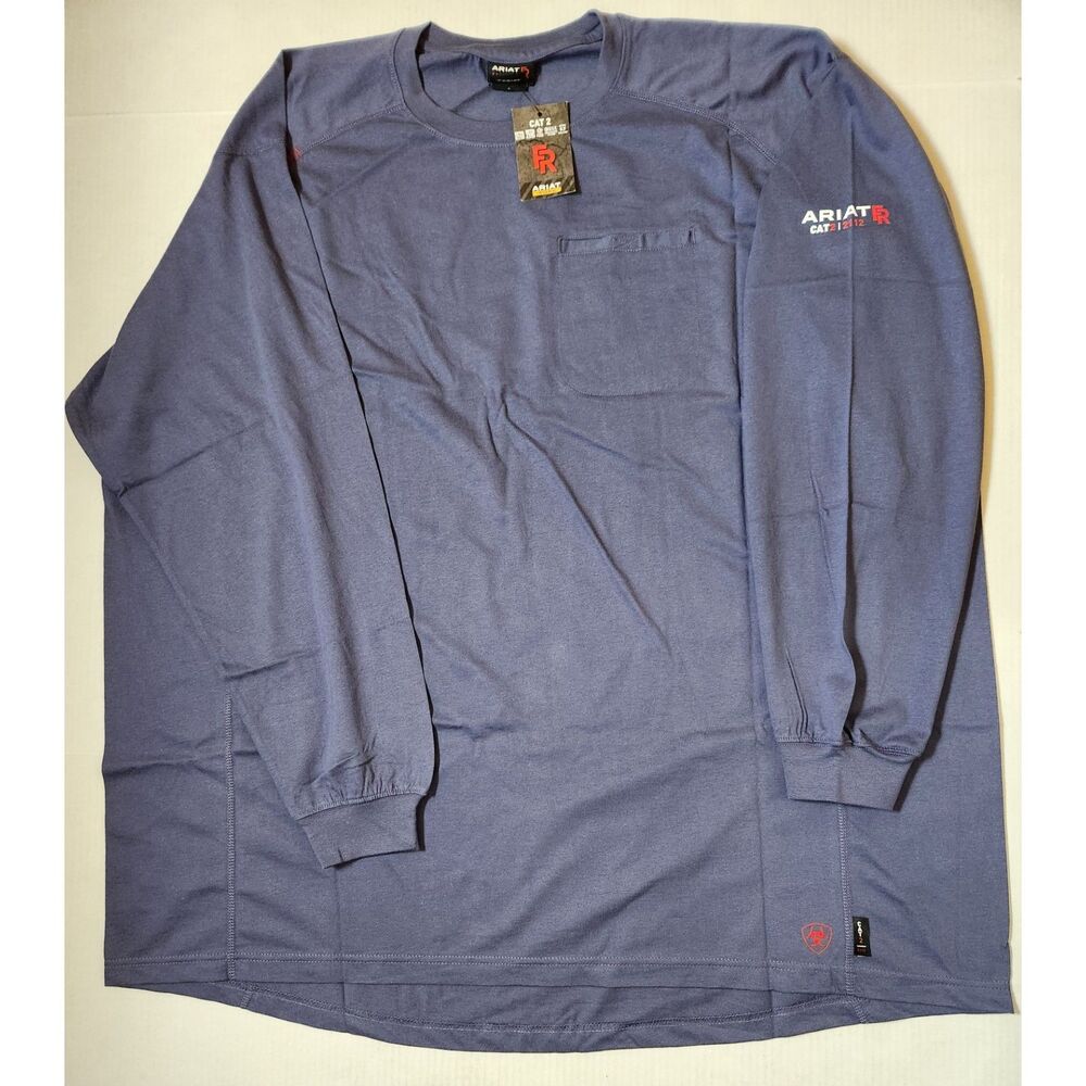 Ariat FR Flame Resistant Long Sleeve Work Shirt Blue 4XL
